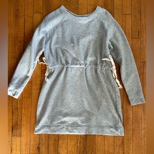 Athleta Gray Sweatshirt Dress with Drawstring Waist - Size M